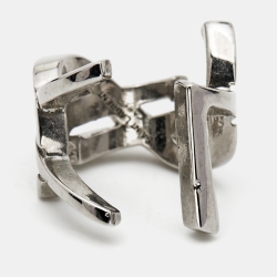 Pre Owned Saint Laurent Paris Logo Silver Tone Ear Cuff