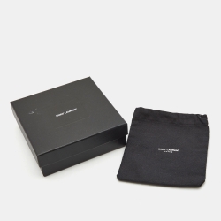 Pre Owned Saint Laurent Paris Logo Silver Tone Ear Cuff