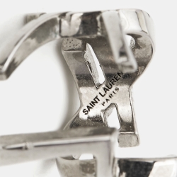 Pre Owned Saint Laurent Paris Logo Silver Tone Ear Cuff