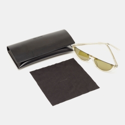 Saint Laurent Green SL563 Half Rim Cat Eye Sunglasses