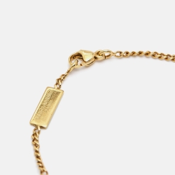 Pre Owned Saint Laurent Paris Opyum Crystal Gold Tone Bracelet