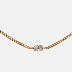 Pre Owned Saint Laurent Paris Opyum Crystal Gold Tone Bracelet