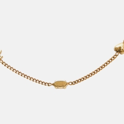 Pre Owned Saint Laurent Paris Opyum Crystal Gold Tone Bracelet