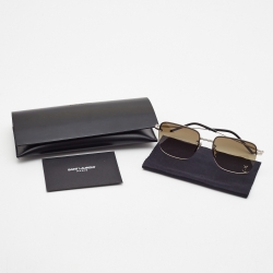 مملوكة مسبقًا نظارة شسمية سان لوران SL 312 M بني متدرجة مونوغرامية مربعة