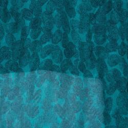 مملوكة مسبقًا Saint Laurent Paris Green Finger Print Silk Top M