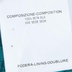 مملوكة مسبقًا Saint Laurent Paris Green Finger Print Silk Top M