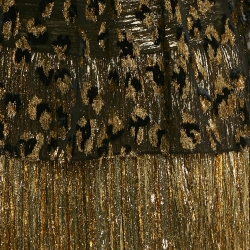 Saint Laurent Black/Gold Fil Coupe and Lurex Blouse and Pleated Midi Skirt Set M/S