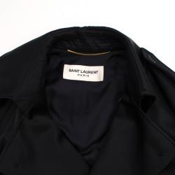 Pre Owned Saint Laurent Paris Black Long Trench Coat S