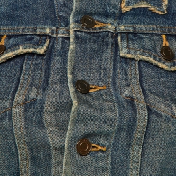 مملوكة مسبقًا Saint Laurent Blue Denim Distressed Jacket XS