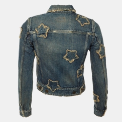 مملوكة مسبقًا Saint Laurent Blue Denim Distressed Jacket XS