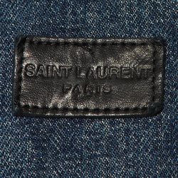 مملوكة مسبقًا Saint Laurent Blue Denim Distressed Jacket XS