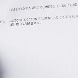 مملوكة مسبقًا Saint Laurent Paris Blue and White Striped Cotton Knit Long Sleeve Top M