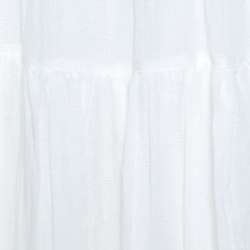 مملوكة مسبقًا Saint Laurent Paris White Crinkled Cotton Tiered Midi Skirt L