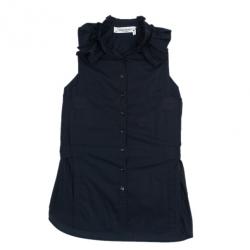 Pre Owned Saint Laurent Layered Collar Blouse S