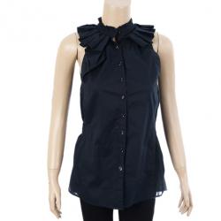 Pre Owned Saint Laurent Layered Collar Blouse S