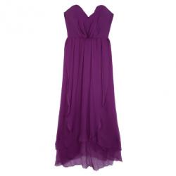 Pre Owned Saint Laurent Paris Fuchsia Gathered Dress M