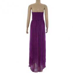 Pre Owned Saint Laurent Paris Fuchsia Gathered Dress M