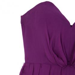 Pre Owned Saint Laurent Paris Fuchsia Gathered Dress M