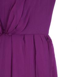 Pre Owned Saint Laurent Paris Fuchsia Gathered Dress M