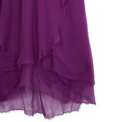 Pre Owned Saint Laurent Paris Fuchsia Gathered Dress M