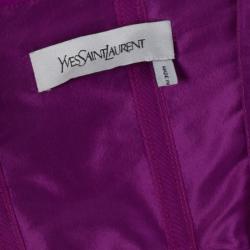 Pre Owned Saint Laurent Paris Fuchsia Gathered Dress M