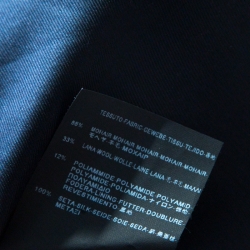 Pre Owned Saint Laurent Paris Black Angora Wool Belted Short Sleeve Kimono Coat L