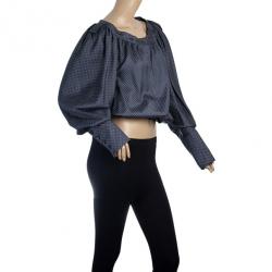 Saint Laurent Paris Silk Georgette Polka Dot Top M