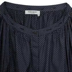 Saint Laurent Paris Silk Georgette Polka Dot Top M