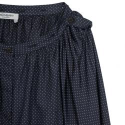Saint Laurent Paris Silk Georgette Polka Dot Top M