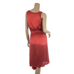 Pre Owned Yves Saint Laurent Ruched Evening Silk Dress M
