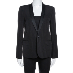 Saint Laurent Paris Black Wool Tuxedo Blazer M