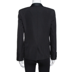 Saint Laurent Paris Black Wool Tuxedo Blazer M