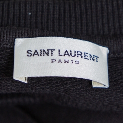 Pre Owned Saint Laurent Paris Black Knit Logo Foil Print Sweatshirt M