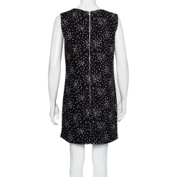 مملوكة مسبقًا Saint Laurent Paris Black Star Printed Draped Neck Sleeveless Shift Dress M