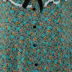 Saint Laurent Paris Green Floral Printed Button Front Mini Dress M