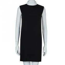 Pre Owned فستان سان لوران باريس بيتر بان بلا أكمام ياقة بلون مختلف أسود S