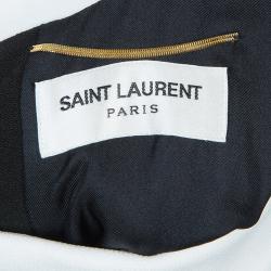 Pre Owned فستان سان لوران باريس بيتر بان بلا أكمام ياقة بلون مختلف أسود S