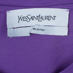 Pre Owned Saint Laurent Paris Purple Logo T-Shirt XS