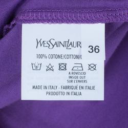 Pre Owned Saint Laurent Paris Purple Logo T-Shirt XS