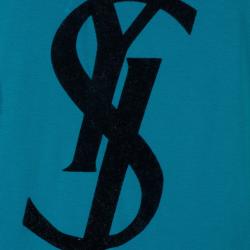 Pre Owned Saint Laurent Paris Blue Logo T-Shirt S