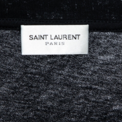 مملوكة مسبقًا Saint Laurent Paris Black University Print Cotton T-Shirt L
