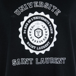 مملوكة مسبقًا Saint Laurent Paris Black University Print Cotton T-Shirt L