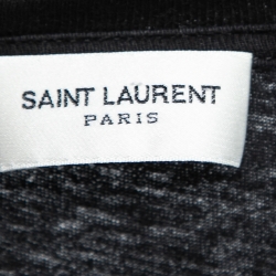 Saint Laurent Black Logo Print Cotton T-Shirt L