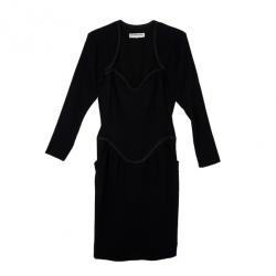 Pre Owned Saint Laurent Paris Black Stretch Long Sleeve Dress M