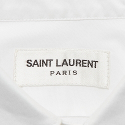 Pre Owned Saint Laurent White Cotton Full Sleeve Shirt S