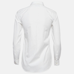 Pre Owned Saint Laurent White Cotton Full Sleeve Shirt S