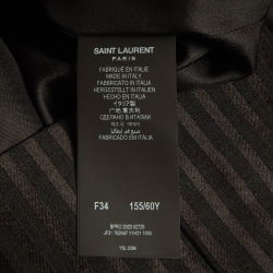 Pre Owned Saint Laurent Paris Black Pinstripe Wool Blend Pencil Skirt S