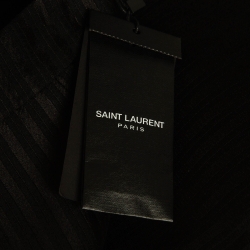 Pre Owned Saint Laurent Paris Black Pinstripe Wool Blend Pencil Skirt S