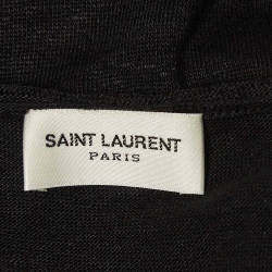 Pre Owned Saint Laurent Paris Black Linen Jersey Tank Top S