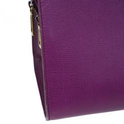 Pre Owned Saint Laurent Paris Purple Leather Cabas Chyc Tote